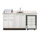 Clinton 58072MR Fashion Finish 72" Wide Cart-Mate Cabinet with Right Side 4-Drawer Cart, Middle Double-Door in Arctic White Color, and Classic Marble Countertop (Sundry Jars, Sink, and Faucet Sold Separately; Organizer Holder & Scissors NOT Included)