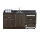 Clinton 58072MR Fashion Finish 72" Wide Cart-Mate Cabinet with Right Side 4-Drawer Cart, Middle Double-Door in Twilight Color, and Graphite Talc Countertop (Sundry Jars, Sink, and Faucet Sold Separately; Organizer Holder & Scissors NOT Included)