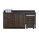 Clinton 58072MR Fashion Finish 72" Wide Cart-Mate Cabinet with Right Side 4-Drawer Cart, Middle Double-Door in Twilight Color, and Graphite Talc Countertop (Sundry Jar Sold Separately; Organizer Holder and Scissors NOT Included)