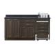 Clinton 58072R Fashion Finish 72" Wide Cart-Mate Cabinet with Right Side 4-Drawer Cart, Left Side Double-Door in Metropolis Gray Color, and Graphite Talc Countertop (Sundry Jar Sold Separately; Organizer Holder and Scissors NOT Included)