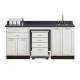 Clinton 58072SR Fashion Finish 72" Wide Cart-Mate Cabinet with Centered 4-Drawer Cart, Right Side Double Doors in Arctic White Color and Graphite Talc Countertop (Sundry Jars, Sink, and Faucet Sold Separately; Organizer Holder & Scissors NOT Included)