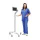 Pegasus Medical 5WRS-TLMD and 5WRS-HNDL Telemedia Roll Stand with Double Joined Arm - With Push Handle (The Push Handle is Sold Separately, and The Tablet is Not Included.)