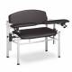 Clinton Model 6006-U SC Series Extra-Wide Padded Blood Drawing Chair with Padded Flip Arms - Black Upholstery