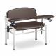 Clinton Model 6006-U SC Series Extra-Wide Padded Blood Drawing Chair with Padded Flip Arms - Gunmetal Upholstery