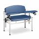 Clinton Model 6006-U SC Series Extra-Wide Padded Blood Drawing Chair with Padded Flip Arms - Royal Blue Upholstery