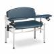 Clinton Model 6006-U SC Series Extra-Wide Padded Blood Drawing Chair with Padded Flip Arms - Slate Blue Upholstery