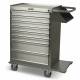 Harloff Model 6020 Stainless Steel Eight Drawer Cast Cart - Standard Package