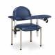 Clinton Model 6050-U SC Series Padded Blood Drawing Chair with Padded Arms - Royal Blue Upholstery