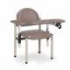 Clinton Model 6050-U SC Series Padded Blood Drawing Chair with Padded Arms - Warm Gray Upholstery