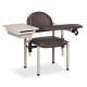Clinton Model 6059-U SC Series Padded Blood Drawing Chair with Padded Flip Arm and Drawer - Gunmetal Upholstery