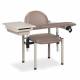 Clinton Model 6059-U SC Series Padded Blood Drawing Chair with Padded Flip Arm and Drawer - Warm Gray Upholstery