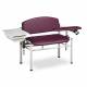 Clinton Model 6069-U SC Series Extra-Wide Padded Blood Drawing Chair with Padded Flip Arm and Drawer - Burgundy Upholstery