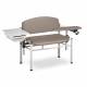 Clinton Model 6069-U SC Series Extra-Wide Padded Blood Drawing Chair with Padded Flip Arm and Drawer - Warm Gray Upholstery