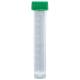 10mL Transport Tubes - Polypropylene Self-Standing Conical Bottom with Green Polyethylene Screw Cap