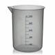 BrandTech Polypropylene Griffin Beaker with Molded Embossed Blue Graduations - 2000mL