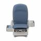 Brewer 6500PLUS-PR46 Access® High-Low PLUS Exam Table with Power Back, Blue Fog Upholstery - Front View (The Blankets are not Included and EasyGlide™ Mobility System is Sold Separately)