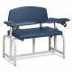 Clinton Model 66000B Lab X Series Bariatric Blood Drawing Chair with Padded Arms - Royal Blue