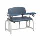 Clinton 66000B Lab X Series Bariatric Blood Drawing Chair with Padded Arms - Royal Blue