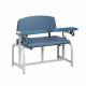 Clinton 66000B Lab X Series Bariatric Blood Drawing Chair with Padded Arms - Wedgewood