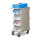 Clinton 67-364 ProVisions™ Point-of-Care Slimline Cart - Flat Workstation Top, Glove Box and Side Bin Angle (Tray and Supplies are not included.)