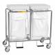 R&B Wire 684W Double Leakproof Hamper with Lid - White and White Bags