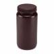 Globe Scientific 7012000AM Diamond® RealSeal™ Wide Mouth, Round, Amber HDPE Bottle with PP Cap - 2000 mL