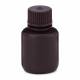Globe Scientific 7060030AM Diamond® RealSeal™ Narrow Mouth, Boston Round, Amber HDPE Bottle with PP Cap - 30 mL