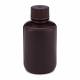 Globe Scientific 7060125AM Diamond® RealSeal™ Narrow Mouth, Boston Round, Amber HDPE Bottle with PP Cap - 125 mL