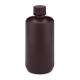 Globe Scientific 7060500AM Diamond® RealSeal™ Narrow Mouth, Boston Round, Amber HDPE Bottle with PP Cap - 500 mL