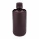 Globe Scientific 7061000AM Diamond® RealSeal™ Narrow Mouth, Boston Round, Amber HDPE Bottle with PP Cap - 1000 mL