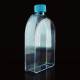 Nest Scientific 720001-720003 T150 U-Shaped Canted Neck Cell Culture Flask with Cap, Tissue Culture Treated, Sterile - Back View and Highlighted U-Shape