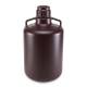 Globe Scientific 7240020AM Diamond® RealSeal™ Amber HDPE Round Carboy with Handles - 20 Liter