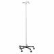 Blickman Model 7792SS-4 Stainless Steel IV Stand with 4-Hook, 5-Leg & Twist Lock