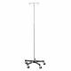 Blickman Model 7792SS Stainless Steel IV Stand with 2-Hook, 5-Leg & Twist Lock