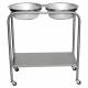 Blickman Model 7808SS Stainless Steel Solution Stand - Double Basin with Shelf