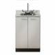 Clinton 8024 Classic Gray Laminate 24" Wide Base Cabinet with 2 Doors. Shown with OPTIONAL upgrade sink and faucet.