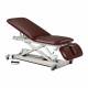 Clinton 8039987 Power XL Open Base Table, Adjustable Backrest and Drop Section, with Casters - Burgundy Upholstery