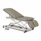 Clinton 8039987 Power XL Open Base Table, Adjustable Backrest and Drop Section, with Casters - Warm Gray Upholstery