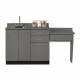 Clinton 8042-99 Slate Gray Laminate 42" Wide Base Cabinet with 3 Doors, 2 Drawers, Sink and 1-Drawer Desk