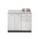 Clinton 8042 Classic Laminate 42" Wide Base Cabinet with 3 Doors and 2 Drawers, Gray