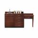 Clinton 8048-99 Dark Cherry Laminate 48" Wide Base Cabinet with 2 Doors, 5 Drawers, Sink and 1-Drawer Desk