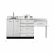 Clinton 8048-99 Gray Laminate 48" Wide Base Cabinet with 2 Doors, 5 Drawers, Sink and 1-Drawer Desk