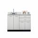 Clinton 8048 Classic Laminate 48" Wide Base Cabinet with 4 Doors and 2 Drawers, Gray. Shown with OPTIONAL upgrade sink and faucet.