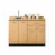 Clinton 8048 Classic Laminate 48" Wide Base Cabinet with 4 Doors and 2 Drawers, Maple. Shown with OPTIONAL upgrade sink and faucet.