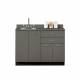 Clinton 8048 Classic Laminate 48" Wide Base Cabinet with 4 Doors and 2 Drawers, Slate Gray. Shown with OPTIONAL upgrade sink and faucet.