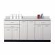 Clinton 8072 Classic Laminate 72" Wide Base Cabinet with 6 Doors and 3 Drawers, Gray