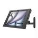 Compulocks 827B13APXB Swing Arm Wall Mount with Apex Secured Enclosure - For 13" iPad Air, Black, Landscape, Left Angle View (Tablet is Not Included)