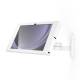 Compulocks 827W11GAPX9W Swing Arm Wall Mount with Apex Secured Enclosure - For 11" Galaxy Tab, White, Landscape, Left Angle View (Tablet is Not Included)