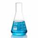 Globe Scientific 8430250 Globe Glass™ Heavy Duty Erlenmeyer Flask, Narrow Mouth, 250 mL - Filled