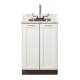 Clinton Model 8624 Fashion Finish Arctic White 24" Wide Base Cabinet with Classic Marble Countertop (Sink and Wing Lever Faucet Sold Separately)